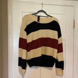 Striped Knit Color Block Sweater NWT
